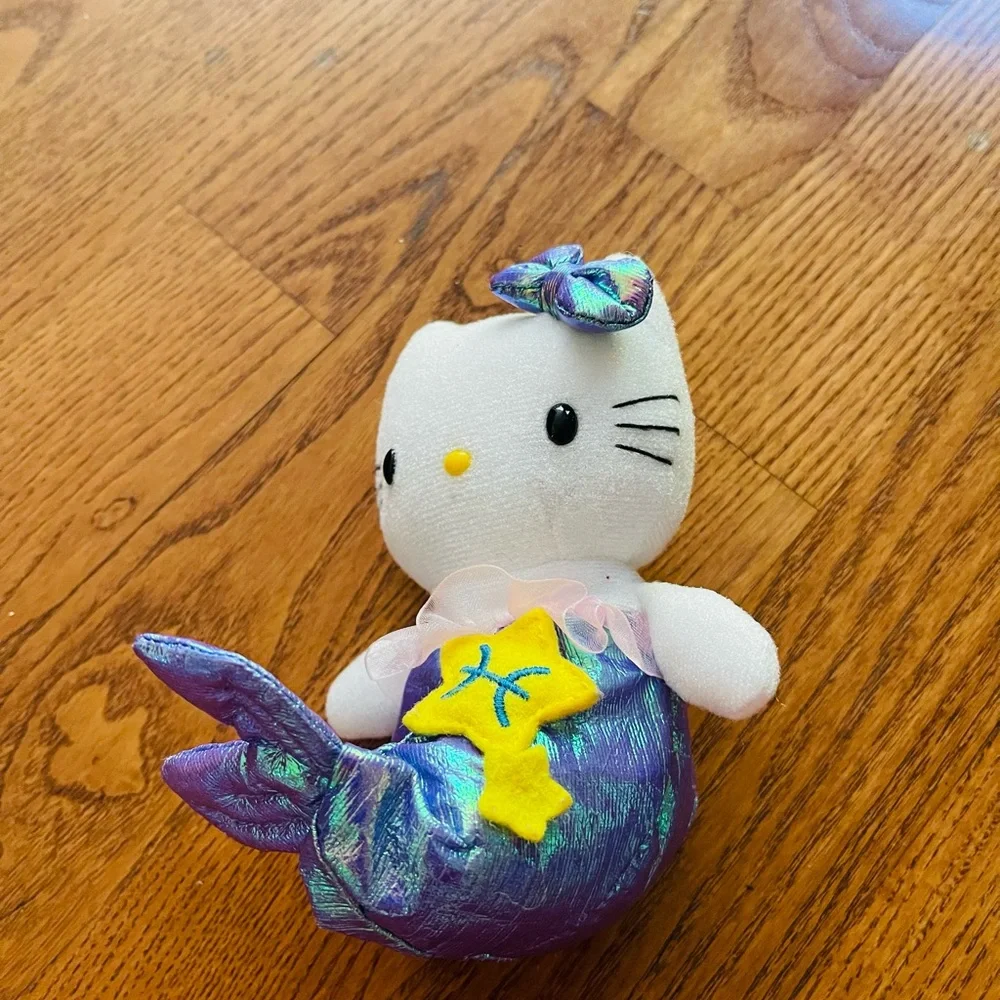 Sanrio white purple hello kitty mermaid small plush 6”